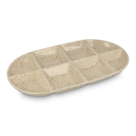 Travessa de cerâmica artesanal com aspecto marmoreado Sagaform cor bege