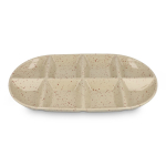 Travessa de cerâmica artesanal com aspecto marmoreado Sagaform cor bege segunda vista