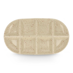 Travessa de cerâmica artesanal com aspecto marmoreado Sagaform cor bege quarta vista