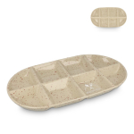 Travessa de cerâmica artesanal com aspecto marmoreado Sagaform