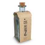 Garrafa quadrada de vidro com tampa antigotas fabricada na Europa 1 L cor transparente quarta vista