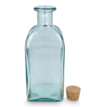 Garrafa quadrada de vidro com tampa antigotas fabricada na Europa 1 L cor transparente quinta vista