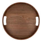 Bandeja com asas integradas bicolor de madeira certificada cor castanho quarta vista