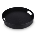 Bandeja com asas integradas bicolor de madeira certificada cor preto