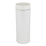 Termos de aço inoxidável para levar com tampa 360° antigotas 400 ml cor branco