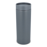 Termos de aço inoxidável para levar com tampa 360° antigotas 400 ml cor cinzento