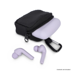 Estojo para auriculares com mosquetão e fecho de correr cor preto quarta vista