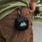 Estojo para auriculares com mosquetão e fecho de correr cor preto sexta vista