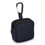 Estojo para auriculares com mosquetão e fecho de correr cor azul-escuro