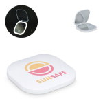 Espelho compacto com luz recarregável e ampliação 2x ideal para viagem