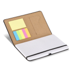 Caderno de PU, notas adesivas e bolso interior, folhas pontilhadas A5 cor preto quarta vista