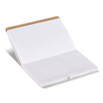 Caderno de PU, notas adesivas e bolso interior, folhas pontilhadas A5 cor branco quinta vista