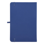 Caderno de PU, notas adesivas e bolso interior, folhas pontilhadas A5 cor azul-escuro terceira vista