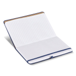 Caderno de PU, notas adesivas e bolso interior, folhas pontilhadas A5 cor azul-escuro quinta vista