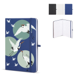 Caderno de PU, notas adesivas e bolso interior, folhas pontilhadas A5