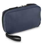 Bolsa organizadora de dispositivos de plástico reciclado com zíper cor azul-escuro