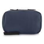 Bolsa organizadora de dispositivos de plástico reciclado com zíper cor azul-escuro segunda vista