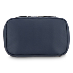Bolsa organizadora de dispositivos de plástico reciclado com zíper cor azul-escuro terceira vista