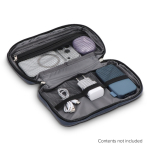 Bolsa organizadora de dispositivos de plástico reciclado com zíper cor azul-escuro quinta vista