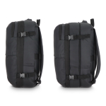 Mochila de viagem expansível e espaçosa, apta para bagagem de mão cor preto quinta vista