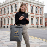 Mochila para portátil ou bolsa tiracolo com correia ajustável 15,6'' cor cinzento oitava vista