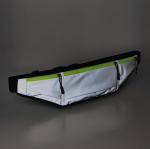 Bolsa de cintura refletora para atletas com zíper e rede traseira cor cinzento quinta vista