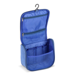 Nécessaire de plástico reciclado com tira interior para pendurar e asa cor azul segunda vista
