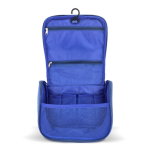 Nécessaire de plástico reciclado com tira interior para pendurar e asa cor azul quinta vista
