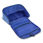Nécessaire de plástico reciclado com tira interior para pendurar e asa cor azul sexta vista