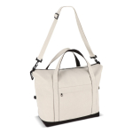 Saco de viagem de algodão e fibras recicladas, asas curtas e compridas cor bege