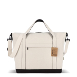 Saco de viagem de algodão e fibras recicladas, asas curtas e compridas cor bege quarta vista