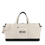 Saco de viagem de algodão e poliéster com bolso frontal e lateral vista principal