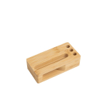 Suporte multifuncional em bambu natural com amplificador de som