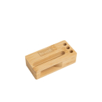 Suporte multifuncional em bambu natural com amplificador de som