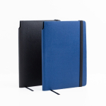 Bloco A5 em pele sintética reciclada com capa flexível, folhas lisas