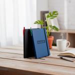 Bloco A5 em pele sintética reciclada com capa flexível, folhas lisas