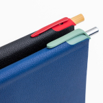 Bloco A5 em pele sintética reciclada com capa flexível, folhas lisas