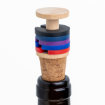 Rolha de cortiça para garrafa com anéis coloridos marcadores de copos