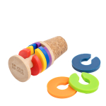 Rolha de cortiça para garrafa com anéis coloridos marcadores de copos