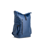 Mochila enrolável com revestimento em PU e bolso para portátil 15,6'' cor azul-marinho