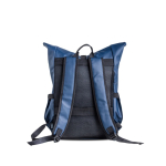 Mochila enrolável com revestimento em PU e bolso para portátil 15,6'' cor azul-marinho