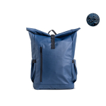 Mochila enrolável com revestimento em PU e bolso para portátil 15,6'' cor azul-marinho