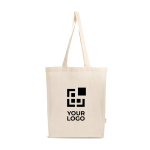 Saco de algodão e plástico reciclados com fole 140 g/m²