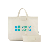 Saco de compras dobrável em algodão e plástico reciclados 140 g/m²