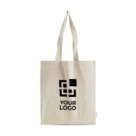 Saco em algodão reciclado melange com asas compridas, resistência 8 kg