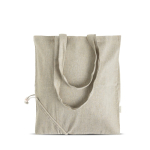 Saco dobrável de algodão reciclado mélange com asas compridas 150 g/m² cor verde oliva