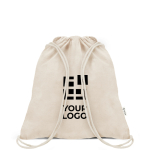 Mochila de cordões em algodão e plástico reciclados 140 g/m2
