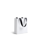 Saco papel premium com acabamento mate e asas de tecido resistentes 4kg cor branco