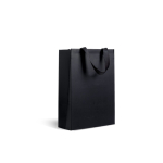 Saco papel premium com acabamento mate e asas de tecido resistente 7kg cor preto