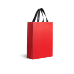 Saco papel premium com acabamento mate e asas de tecido resistente 7kg cor vermelho